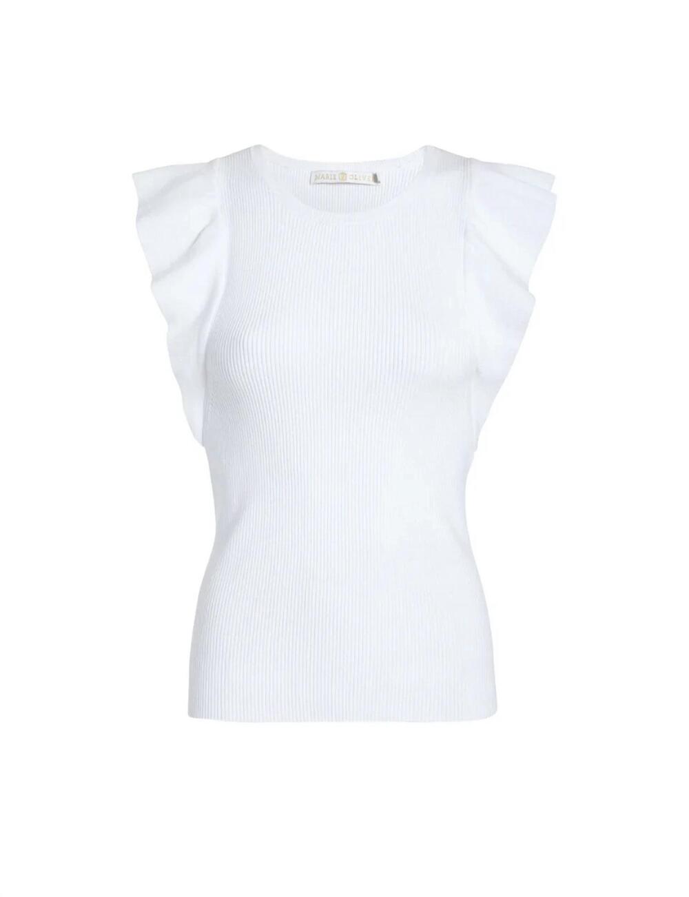 NEW MARIE OLIVER women's rory top in cool white